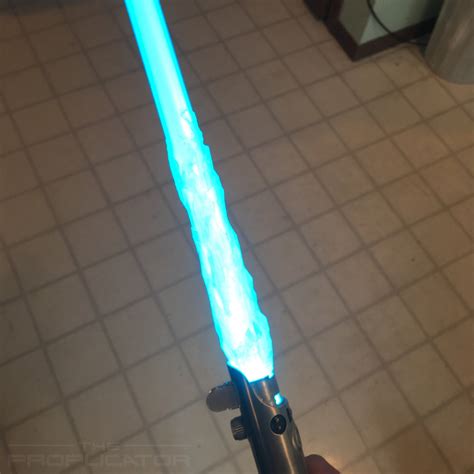 A genuine lightsaber blade with a consistent color and accurate sound effects.