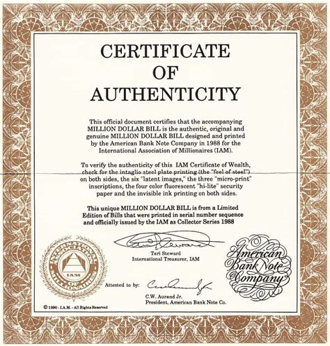 Certificate of Authenticity