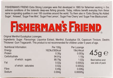 Fisherman's Friend Lozenge Ingredients