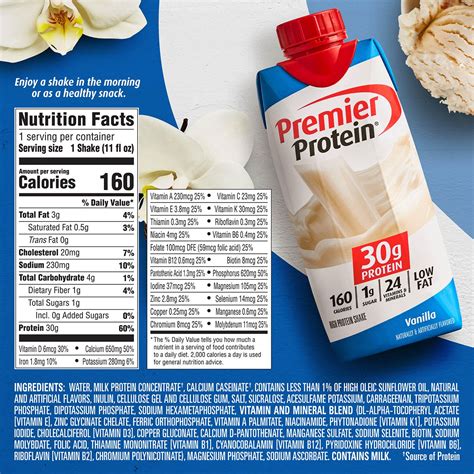 Protein Shake Nutrition Label